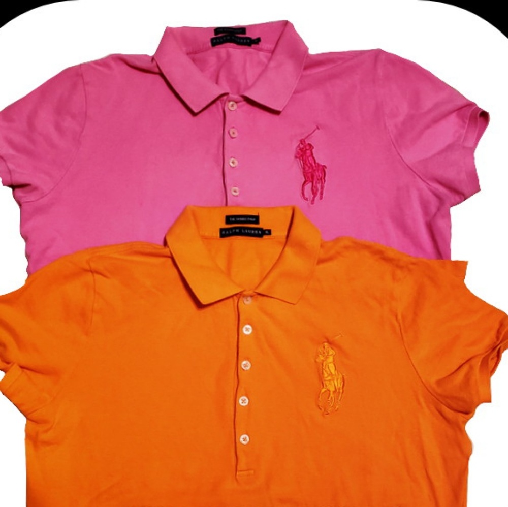 2 Ralph Lauren skinny polo shirts